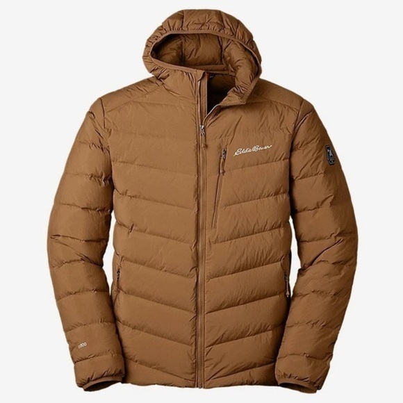 Eddie Bauer Men's Downlight FreeFuse Hoodie Jacket Puffer Large khaki Tan 800 - Picture 1 of 15